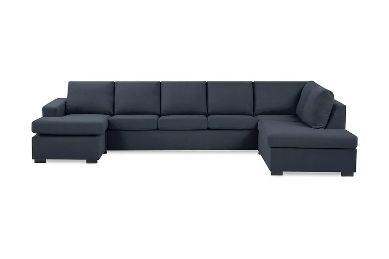 Crazy 5-sits Högervänd U-formad X-Large Soffa med Divan och Schäslong i Tyg - Blå - Products - Möbler - Soffa - U-soffa