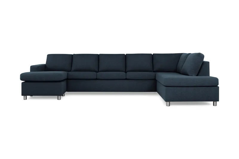 Crazy 5-sits Högervänd U-formad X-Large Soffa med Divan och Schäslong i Tyg - Blå - Products - Möbler - Soffa - U-soffa