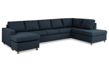 Crazy 5-sits Högervänd U-formad X-Large Soffa med Divan och Schäslong i Tyg - Blå - Products - Möbler - Soffa - U-soffa