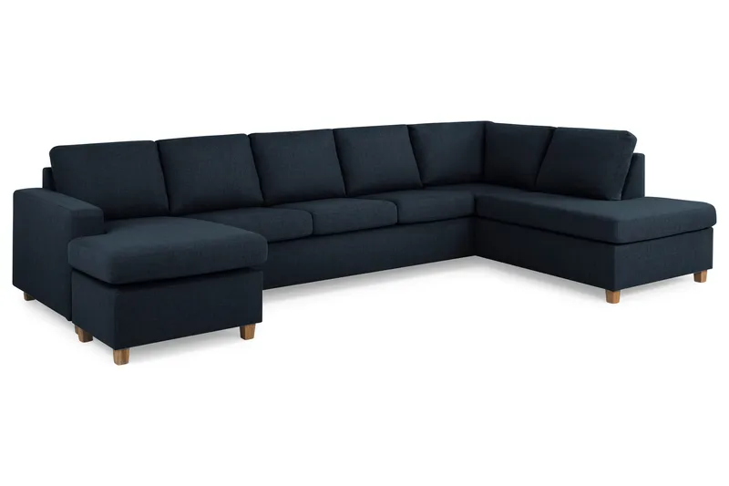 Crazy 5-sits Högervänd U-formad X-Large Soffa med Divan och Schäslong i Tyg - Blå - Products - Möbler - Soffa - U-soffa