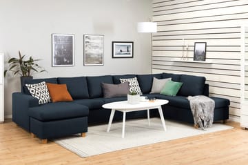 Crazy 5-sits Högervänd U-formad X-Large Soffa med Divan och Schäslong i Tyg - Blå - Products - Möbler - Soffa - U-soffa