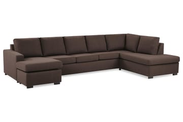 Crazy 5-sits Högervänd U-formad X-Large Soffa med Divan och Schäslong i Tyg - Brun - Products - Möbler - Soffa - U-soffa