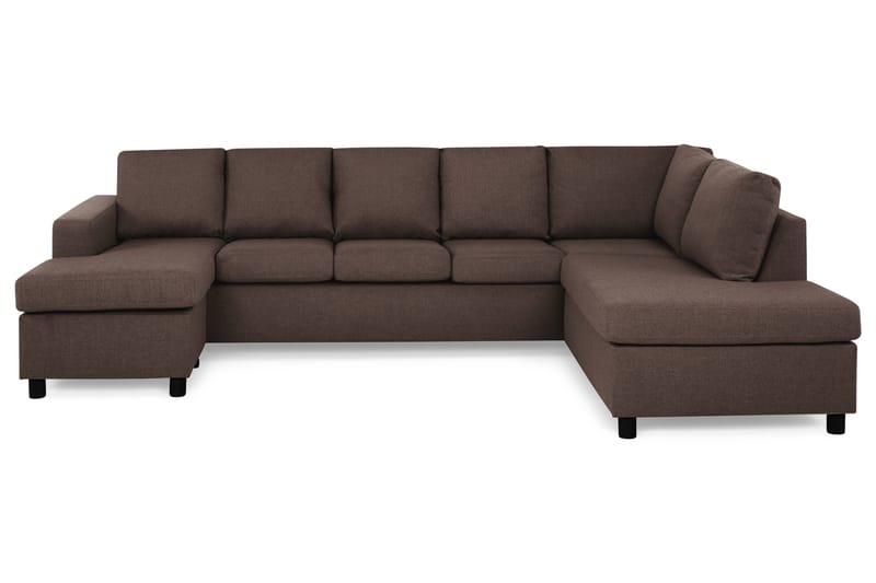 Crazy 5-sits Högervänd U-formad X-Large Soffa med Divan och Schäslong i Tyg - Brun - Products - Möbler - Soffa - U-soffa