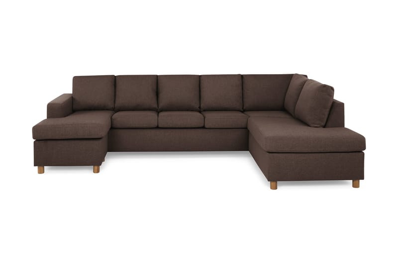 Crazy 5-sits Högervänd U-formad X-Large Soffa med Divan och Schäslong i Tyg - Brun - Products - Möbler - Soffa - U-soffa