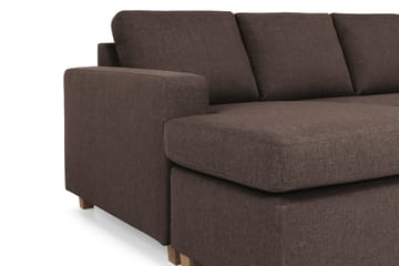 Crazy 5-sits Högervänd U-formad X-Large Soffa med Divan och Schäslong i Tyg - Brun - Products - Möbler - Soffa - U-soffa