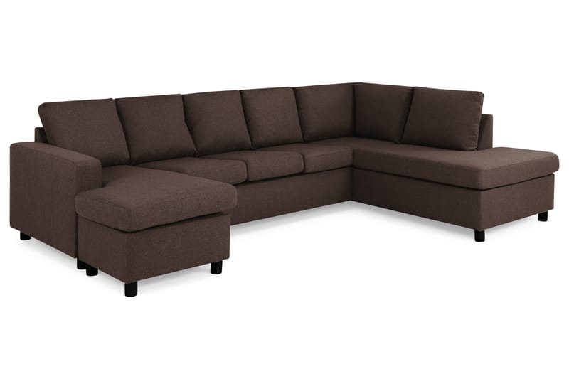Crazy 5-sits Högervänd U-formad X-Large Soffa med Divan och Schäslong i Tyg - Brun - Products - Möbler - Soffa - U-soffa