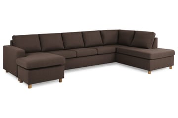 Crazy 5-sits Högervänd U-formad X-Large Soffa med Divan och Schäslong i Tyg - Brun - Products - Möbler - Soffa - U-soffa