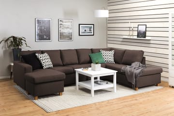 Crazy 5-sits Högervänd U-formad X-Large Soffa med Divan och Schäslong i Tyg - Brun - Products - Möbler - Soffa - U-soffa