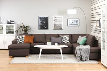 Crazy 5-sits Högervänd U-formad X-Large Soffa med Divan och Schäslong i Tyg - Brun - Products - Möbler - Soffa - U-soffa