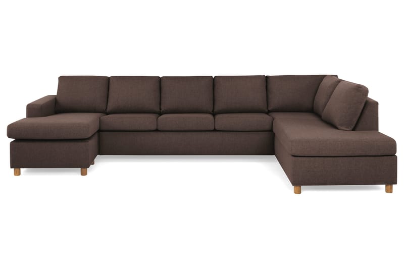 Crazy 5-sits Högervänd U-formad X-Large Soffa med Divan och Schäslong i Tyg - Brun - Products - Möbler - Soffa - U-soffa