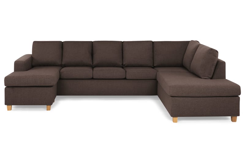 Crazy 5-sits Högervänd U-formad X-Large Soffa med Divan och Schäslong i Tyg - Brun - Products - Möbler - Soffa - U-soffa