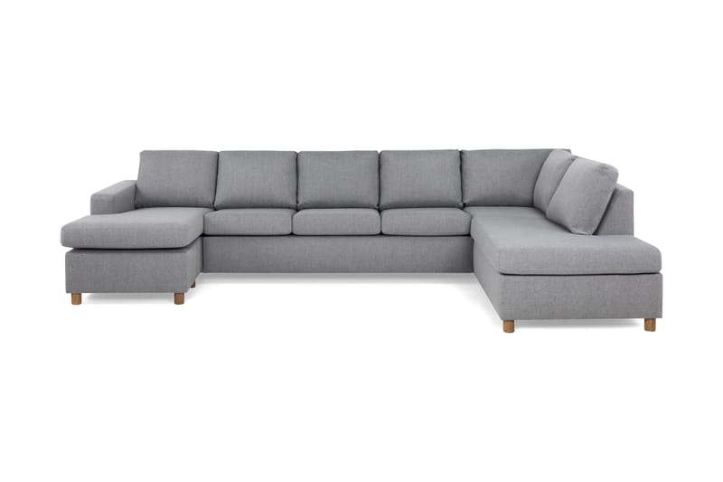 Crazy 5-sits Högervänd U-formad X-Large Soffa med Divan och Schäslong i Tyg - Grå - Products - Möbler - Soffa - U-soffa