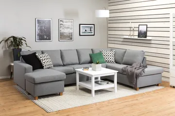 Crazy 5-sits Högervänd U-formad X-Large Soffa med Divan och Schäslong i Tyg - Grå - Products - Möbler - Soffa - U-soffa
