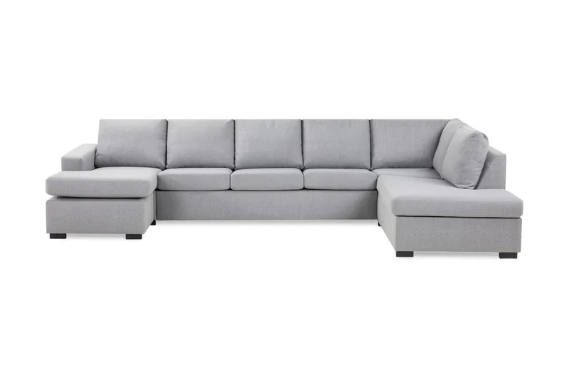Crazy 5-sits Högervänd U-formad X-Large Soffa med Divan och Schäslong i Tyg, Grå