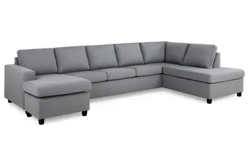 Crazy 5-sits Högervänd U-formad X-Large Soffa med Divan och Schäslong i Tyg - Grå - Products - Möbler - Soffa - U-soffa