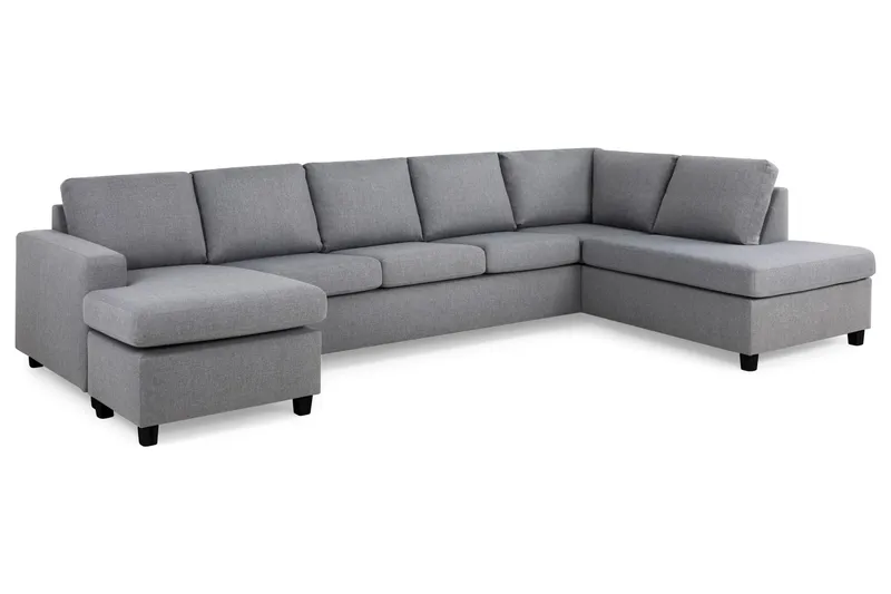 Crazy 5-sits Högervänd U-formad X-Large Soffa med Divan och Schäslong i Tyg - Grå - Products - Möbler - Soffa - U-soffa