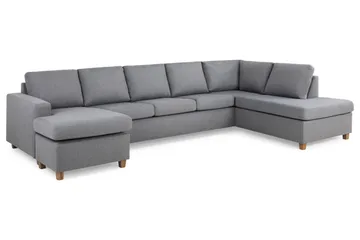 Crazy 5-sits Högervänd U-formad X-Large Soffa med Divan och Schäslong i Tyg - Grå - Products - Möbler - Soffa - U-soffa