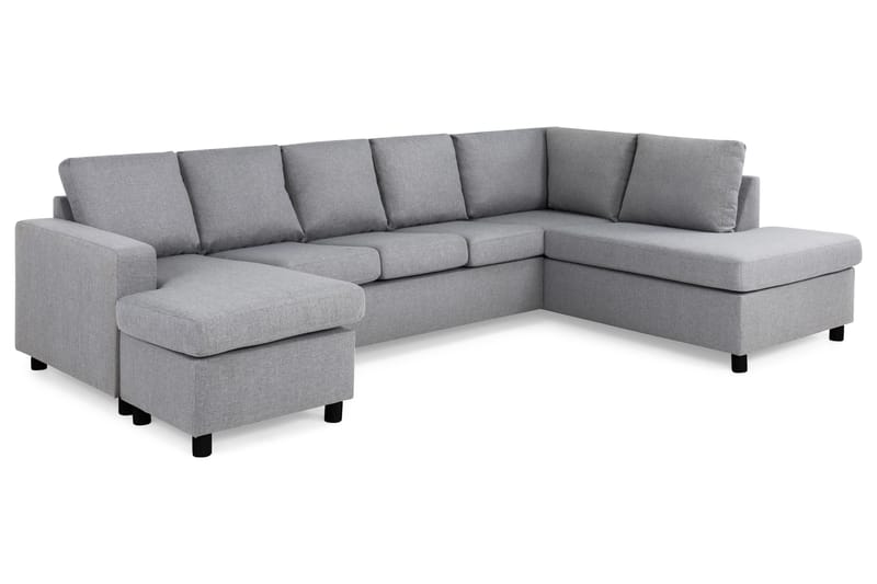 Crazy 5-sits Högervänd U-formad X-Large Soffa med Divan och Schäslong i Tyg - Grå - Products - Möbler - Soffa - U-soffa