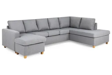 Crazy 5-sits Högervänd U-formad X-Large Soffa med Divan och Schäslong i Tyg - Grå - Products - Möbler - Soffa - U-soffa