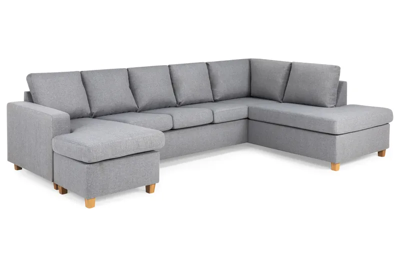 Crazy 5-sits Högervänd U-formad X-Large Soffa med Divan och Schäslong i Tyg - Grå - Products - Möbler - Soffa - U-soffa