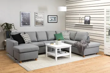 Crazy 5-sits Högervänd U-formad X-Large Soffa med Divan och Schäslong i Tyg - Grå - Products - Möbler - Soffa - U-soffa