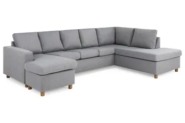 Crazy 5-sits Högervänd U-formad X-Large Soffa med Divan och Schäslong i Tyg - Grå - Products - Möbler - Soffa - U-soffa