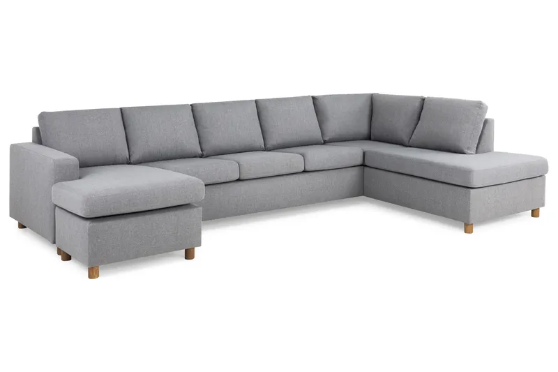 Crazy 5-sits Högervänd U-formad X-Large Soffa med Divan och Schäslong i Tyg - Grå - Products - Möbler - Soffa - U-soffa