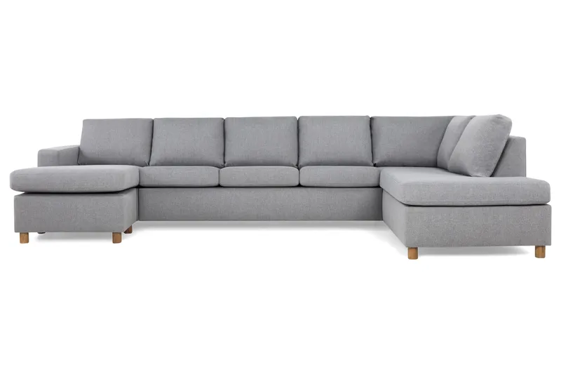 Crazy 5-sits Högervänd U-formad X-Large Soffa med Divan och Schäslong i Tyg - Grå - Products - Möbler - Soffa - U-soffa