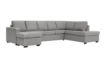 Crazy 5-sits Högervänd U-formad X-Large Soffa med Divan och Schäslong i Tyg - Grå - Products - Möbler - Soffa - U-soffa