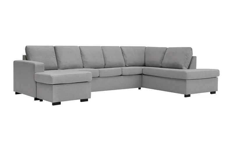Crazy 5-sits Högervänd U-formad X-Large Soffa med Divan och Schäslong i Tyg - Grå - Products - Möbler - Soffa - U-soffa