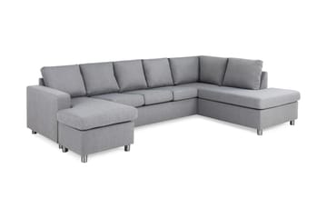 Crazy 5-sits Högervänd U-formad X-Large Soffa med Divan och Schäslong i Tyg - Grå - Products - Möbler - Soffa - U-soffa