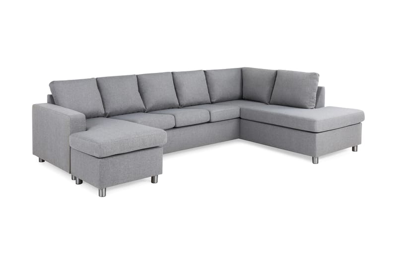 Crazy 5-sits Högervänd U-formad X-Large Soffa med Divan och Schäslong i Tyg - Grå - Products - Möbler - Soffa - U-soffa