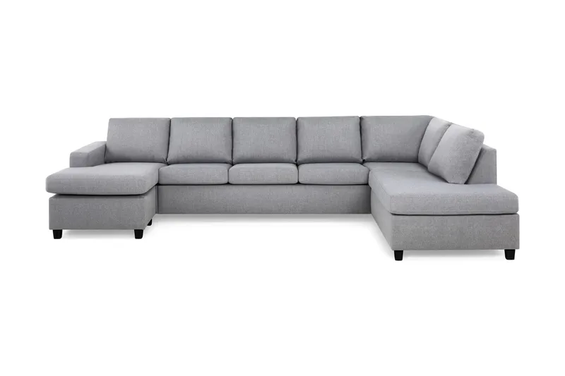 Crazy 5-sits Högervänd U-formad X-Large Soffa med Divan och Schäslong i Tyg, Grå