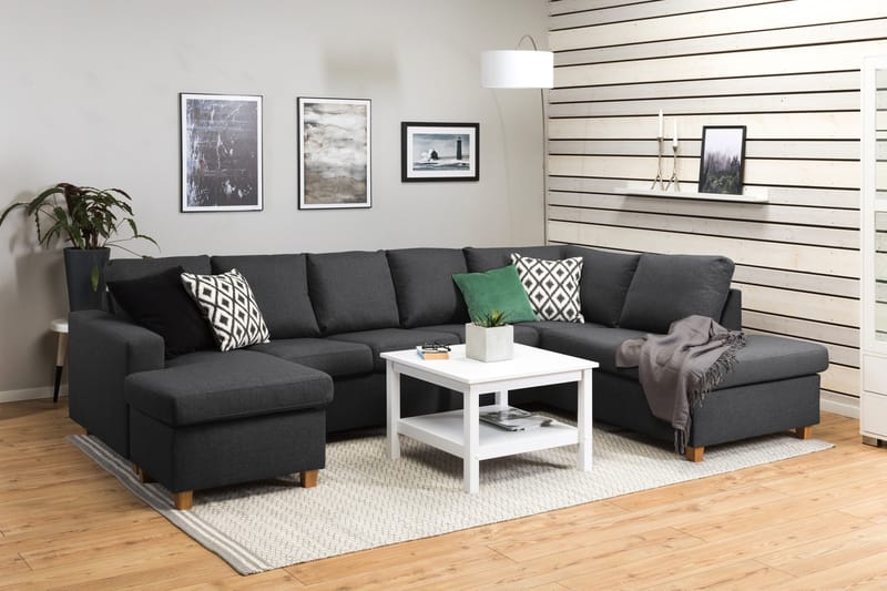 Crazy 5-sits Högervänd U-formad X-Large Soffa med Divan och Schäslong i Tyg - Mörkgrå - Products - Möbler - Soffa - U-soffa