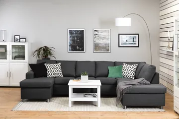 Crazy 5-sits Högervänd U-formad X-Large Soffa med Divan och Schäslong i Tyg - Mörkgrå - Products - Möbler - Soffa - U-soffa