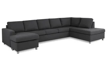 Crazy 5-sits Högervänd U-formad X-Large Soffa med Divan och Schäslong i Tyg - Mörkgrå - Products - Möbler - Soffa - U-soffa
