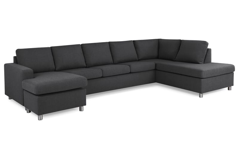 Crazy 5-sits Högervänd U-formad X-Large Soffa med Divan och Schäslong i Tyg - Mörkgrå - Products - Möbler - Soffa - U-soffa