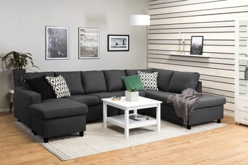 Crazy 5-sits Högervänd U-formad X-Large Soffa med Divan och Schäslong i Tyg - Mörkgrå - Products - Möbler - Soffa - U-soffa