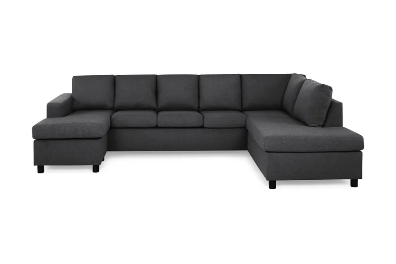 Crazy 5-sits Högervänd U-formad X-Large Soffa med Divan och Schäslong i Tyg - Mörkgrå - Products - Möbler - Soffa - U-soffa
