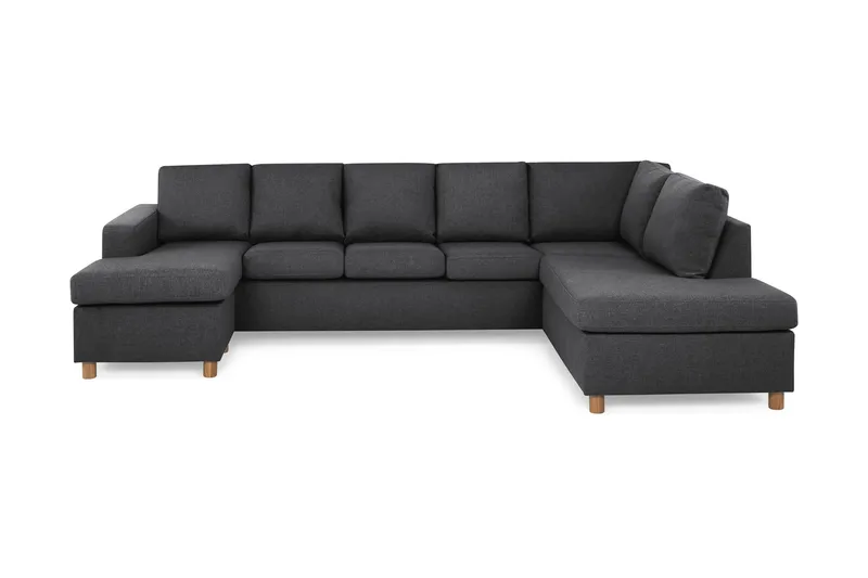 Crazy 5-sits Högervänd U-formad X-Large Soffa med Divan och Schäslong i Tyg - Mörkgrå - Products - Möbler - Soffa - U-soffa