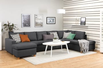 Crazy 5-sits Högervänd U-formad X-Large Soffa med Divan och Schäslong i Tyg - Mörkgrå - Products - Möbler - Soffa - U-soffa