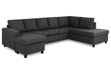 Crazy 5-sits Högervänd U-formad X-Large Soffa med Divan och Schäslong i Tyg - Mörkgrå - Products - Möbler - Soffa - U-soffa