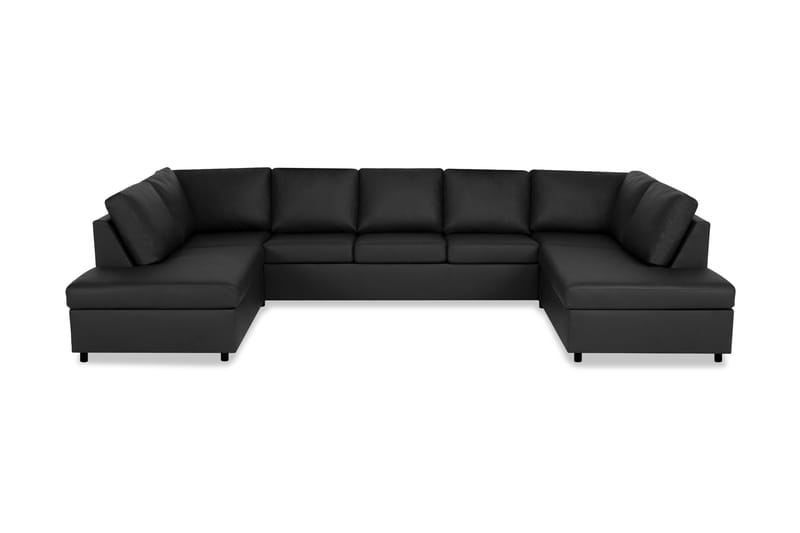 Crazy 5-sits U-formad Soffa med dubbelschäslong i Konstläder - Svart - Products - Möbler - Soffa - U-soffa