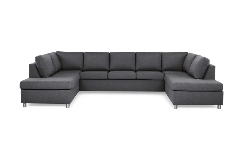 Crazy 5-sits U-formad Soffa med dubbelschäslong i Tyg - Mörkgrå - Products - Möbler - Soffa - U-soffa