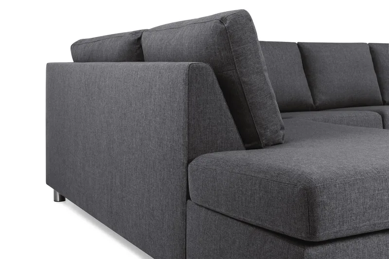 Crazy 5-sits U-formad Soffa med dubbelschäslong i Tyg - Mörkgrå - Products - Möbler - Soffa - U-soffa