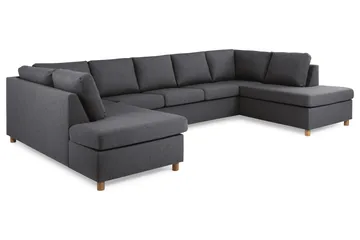 Crazy 5-sits U-formad Soffa med dubbelschäslong i Tyg - Mörkgrå - Products - Möbler - Soffa - U-soffa