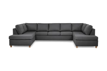 Crazy 5-sits U-formad Soffa med dubbelschäslong i Tyg - Mörkgrå - Products - Möbler - Soffa - U-soffa