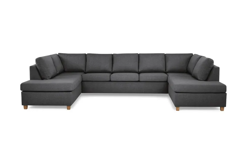 Crazy 5-sits U-formad Soffa med dubbelschäslong i Tyg - Mörkgrå - Products - Möbler - Soffa - U-soffa