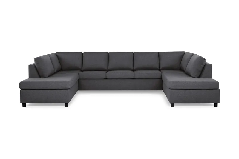 Crazy 5-sits U-formad Soffa med dubbelschäslong i Tyg - Mörkgrå - Products - Möbler - Soffa - U-soffa