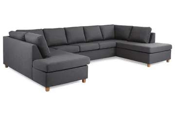 Crazy 5-sits U-formad Soffa med dubbelschäslong i Tyg - Mörkgrå - Products - Möbler - Soffa - U-soffa
